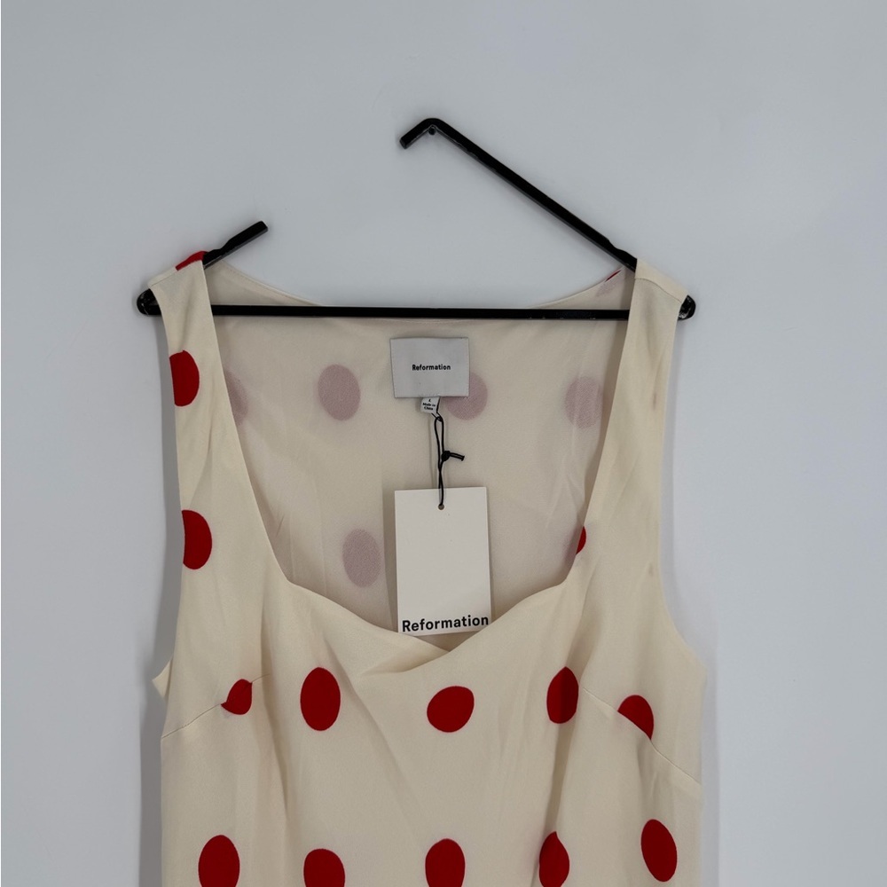 Reformation Iro Midi Dress In Carmona Dot